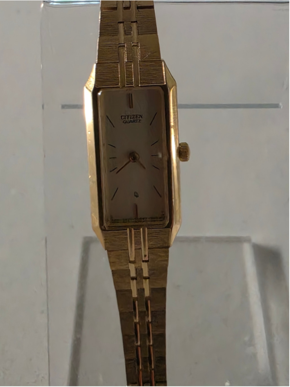 Women's Citizen Quartz Gold Tone Rectangular Analog Watch